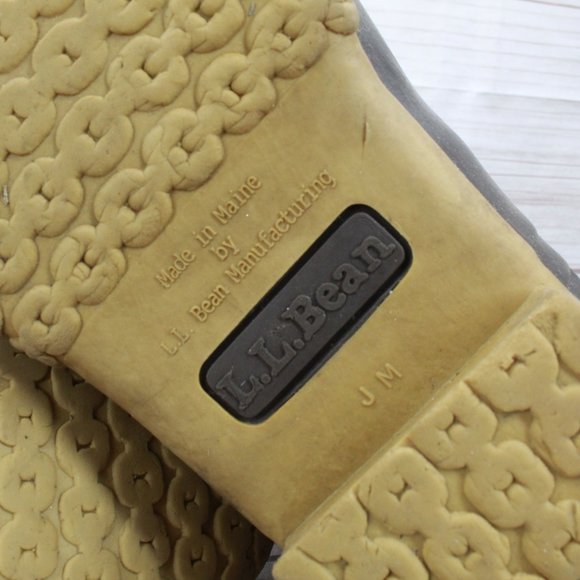 LL Bean Brown Leather Lace Up Unlined Waterproof Duck Boots Size 12 Medium - Picture 7 of 8